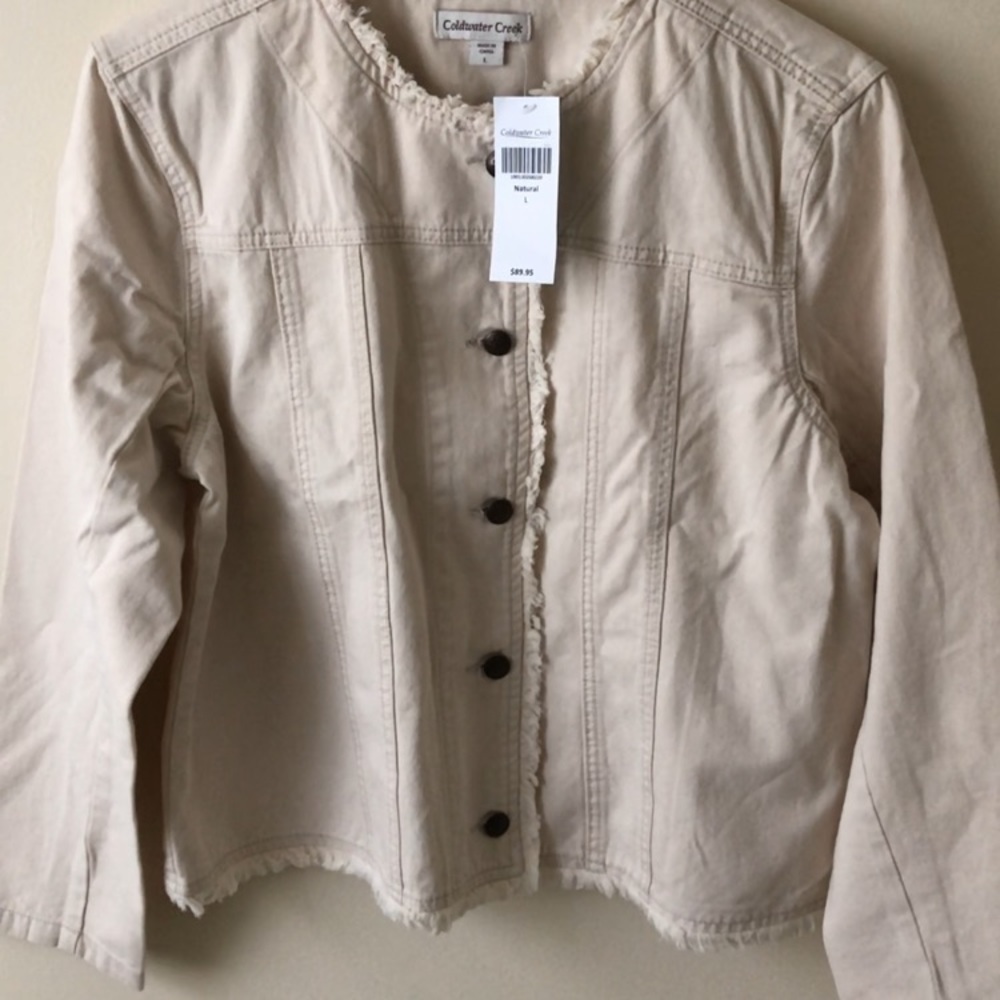 Beige Coldwater Creek Vinatge Denim Jacket